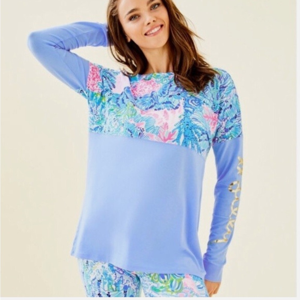 Lilly Pulitzer Finn Top in the vibrant "Sink or Swim" print